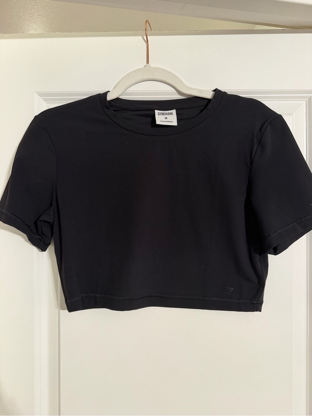 Gymshark Black Cropped Tee - Minimal Crewneck - Whitney Simmons collection